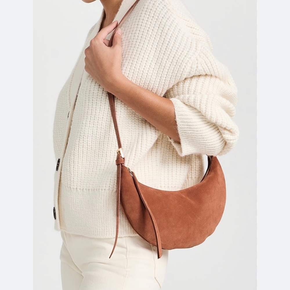 Liselle Kiss Freya Suede Crescent Shoulder Bag